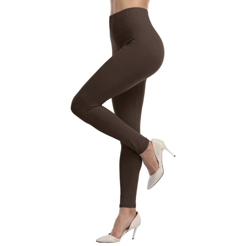 VOGUEMAX Womens Ankle Length Leggings Buttery Soft High Waisted  S/M Coffee
